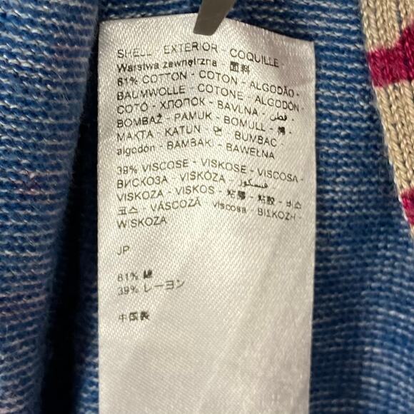 NWOT DESIGUAL Cardigan XL Blue Aztec Open Drape Asymmetric Long Sleeve Ribbed - Picture 10 of 13